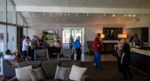 People entering a country club