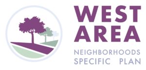 Graphic with the title West Area Neighborhoods Specific Plan wording